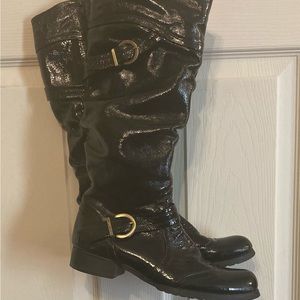 CASPER - BLACK PATENT LEATHER BOOTS size 7.5